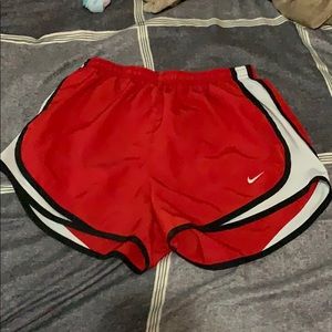 Red Nike sport running shorts